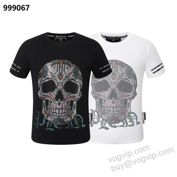 ◆モデル愛用◆ フィリッププレイン PHILIPP PLEIN偽物ブランド 2026爆買い豊富な NXZPP038 半袖Tシャツ 2色可選