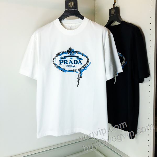 半袖Tシャツ プラダコピー ブランド 2026超人気新品 NXZPR048 2色可選 可愛く上品な雰囲気