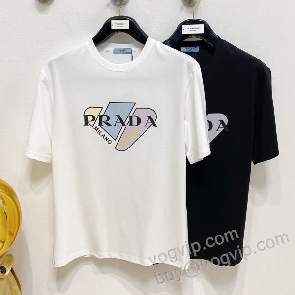 プラダ PRADAブランド 偽物 通販 2026春夏新作 NXZPR060 半袖Tシャツ 2色可選 着心地抜群