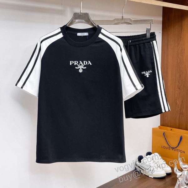 上品に着こなせ プラダコピー NXZPR069 上下セット 半袖Tシャツ 2026最安値高品質