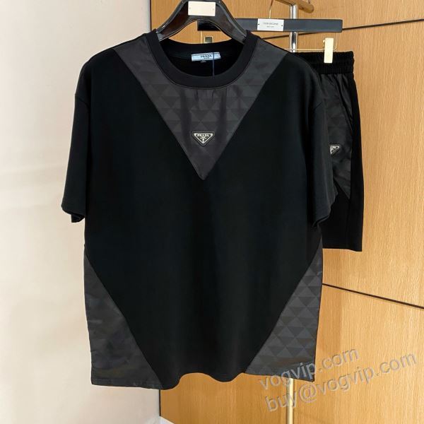 プラダ 2026限定セール高品質 NXZPR082 上下セット 半袖Tシャツ PRADAブランド 偽物 通販 セレブ愛用の超人気商品
