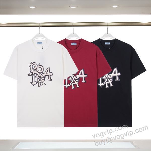 落ち着いた質感 プラダブランドコピー NXZPR089 半袖Tシャツ 3色可選 2026人気定番最新作