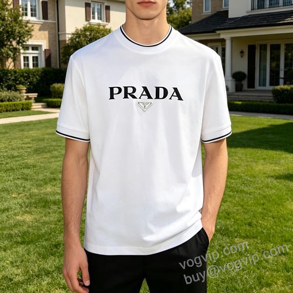 2026品質保証高品質 NXZPR102 半袖Tシャツ 2色可選 プラダ PRADAコピー ランキング1位