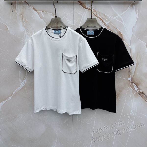 プラダ PRADA偽物ブランド 2026激安大特価爆買い NXZPR107 半袖Tシャツ 2色可選 人気雑誌掲載