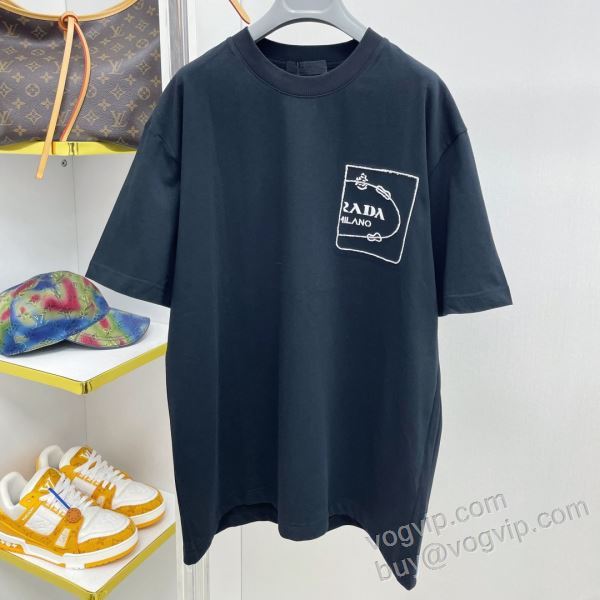 プラダ PRADAスーパーコピー 2026爆買い定番人気 NXZPR123 半袖Tシャツ 2色可選 大絶賛！