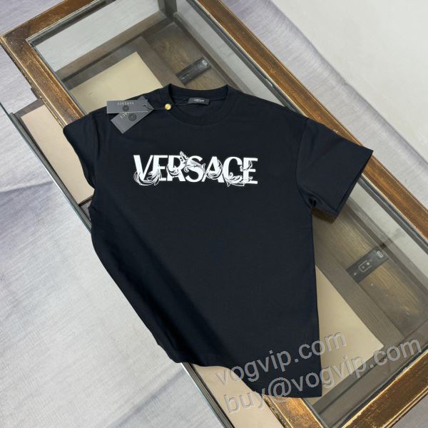 肌触りのいい ヴェルサーチ VERSACEブランド 偽物 通販 NXZVS016 半袖Tシャツ 2色可選 2026お得人気セール