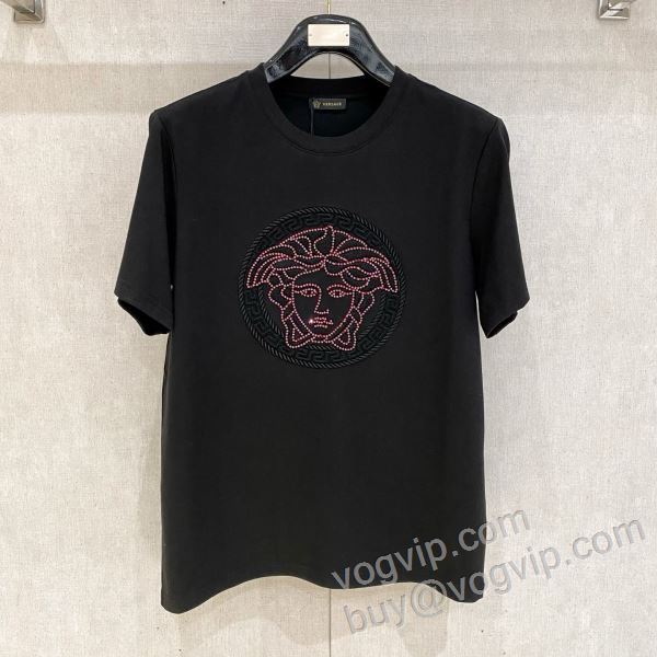 2026超激得高品質 ヴェルサーチ VERSACEブランドコピー 大人キレイに仕立てる NXZVS022 半袖Tシャツ 2色可選