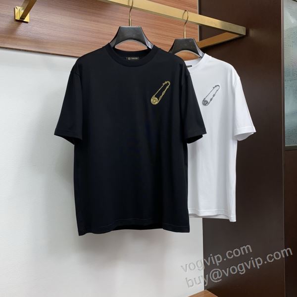 ヴェルサーチブランド 偽物 通販 2026春夏季超人気 NXZVS042 半袖Tシャツ 2色可選 豊富なサイズ