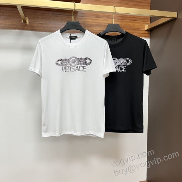 2026高級品 通販 ヴェルサーチブランド 偽物 通販 スタイリッシュな印象 NXZVS063 半袖Tシャツ 2色可選