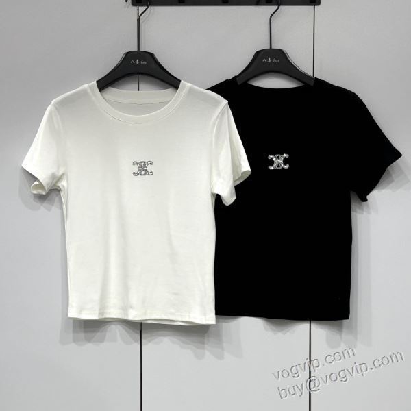 セリーヌスーパーコピー NXZ024 レディース 半袖Tシャツ 2色可選 2026品質保証新作