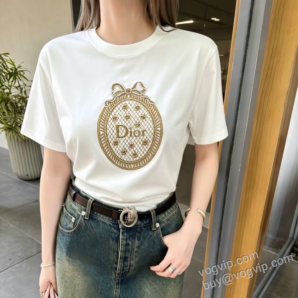 ディオール DIORブランドスーパーコピー NXZ013 レディース 半袖Tシャツ 2色可選 2026高級品 通販