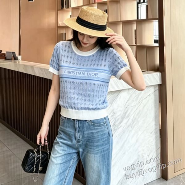 ディオール DIORブランドコピー NXZ036 レディース ニット 半袖Tシャツ 3色可選 2026新商品！