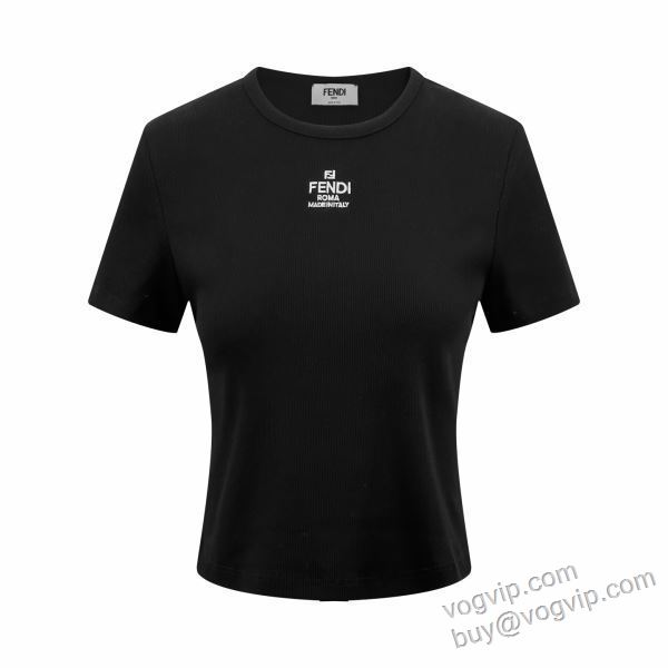 レディース 半袖Tシャツ フェンディコピー ブランド 2026割引セール NXZ001 2色可選