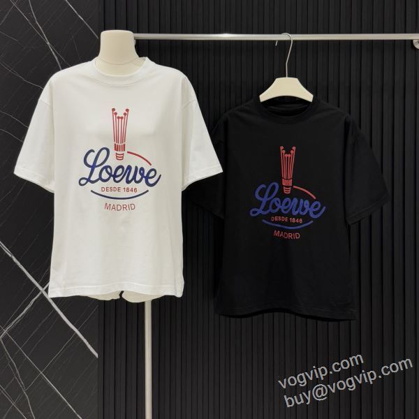 ロエベコピー ブランド NXZ005 レディース 半袖Tシャツ 2色可選 2026お得100%新品