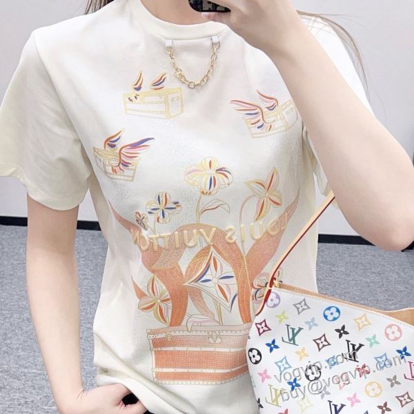 ルイ ヴィトン 2026春夏季超人気 NXZ010 レディース 半袖Tシャツ 2色可選 LOUIS VUITTONコピー