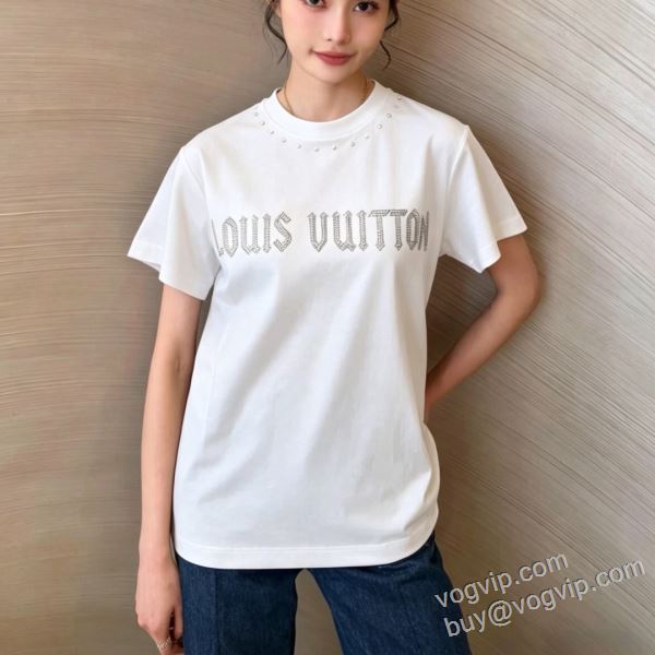 ルイ ヴィトン LOUIS VUITTONブランドスーパーコピー NXZ017 レディース 半袖Tシャツ 2色可選 2026お買い得高品質