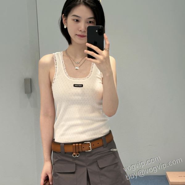 2026最安値高品質 ミュウミュウスーパーコピー 激安 NXZ029 レディース タンクトップ 2色可選