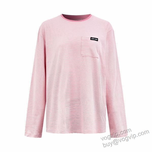 ミュウミュウ 2026お買い得豊富な WT008 レディース 長袖Tシャツ MIUMIUブランド 偽物 通販