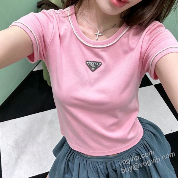プラダコピー ブランド NXZ004 レディース 半袖Tシャツ 2色可選 2026最安値高品質