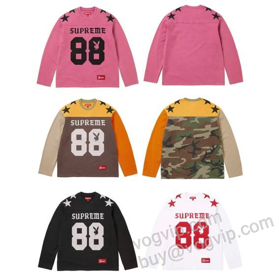 シュプリームブランドコピー 春夏季超人気 Supreme x Playboy 26ss SUPCTS001 長袖Tシャツ 4色可選 【人気ブログ掲載】