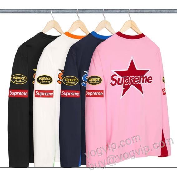 2026年モデル入荷 シュプリームコピー Supreme x Vanson Leathers SUPCTS003 お洒落自在 長袖Tシャツ 4色可選