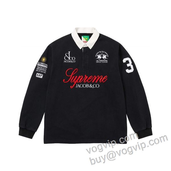 シュプリームスーパーコピー SUPREME x La Martina 26ss Rugby CTS005 長袖ポロシャツ 2色可選 爆買い低価