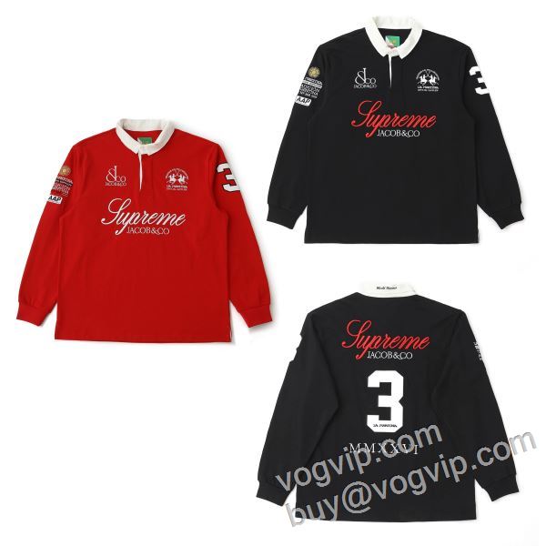 Supreme X La Martina Rugby 2026爆買い大得価 CTS006 シュプリームコピー 長袖ポロシャツ 2色可選 人気新品★超特価★