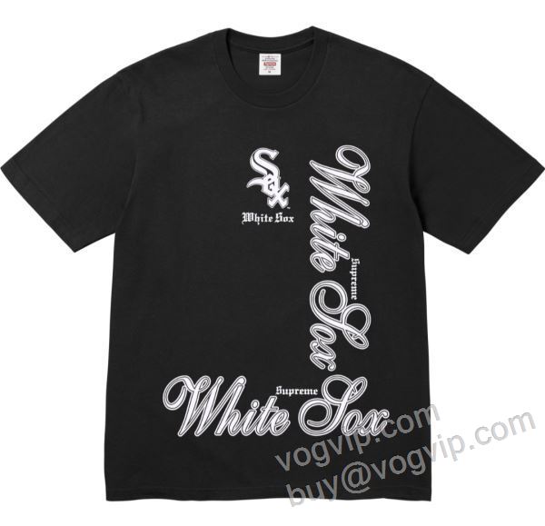 大人気再登場 シュプリーム偽物ブランド SUPREME MLB CHICAGO WHITE SOX TEE SUPNXZ008 半袖Tシャツ 4色可選 2026超激得高品質