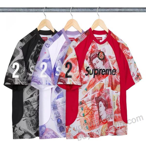 2026最新入荷 SUPNXZ024 ユニホーム 半袖Tシャツ シュプリームスーパーコピー Supreme POUNDS SOCCER JERSEY 3色可選 超激得品質保証