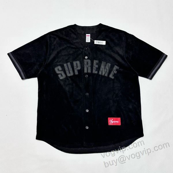 シュプリームブランドコピー 高評価の人気品 SUPREME ULTRASUEDE MESH BASEBALL JERSEY 2026 SUPNXZ049 野球 半袖Tシャツ 2色可選