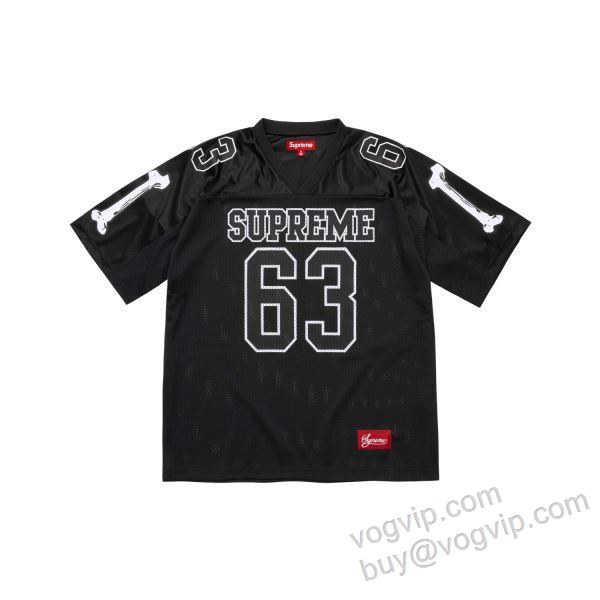 シュプリームブランド 偽物 通販 Supreme Bones Football Jersey 2026 SUPNXZ053 半袖Tシャツ 3色可選 肌触りのいい