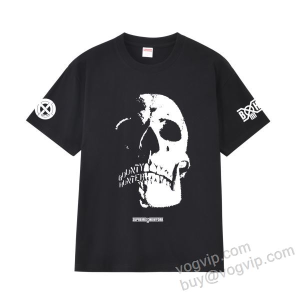 シュプリーム業界高品質スーパーコピー Supreme x BOUNTY HUNTER SKULLS TEE SUPNXZ060 海外セレブ定番愛用 半袖Tシャツ 5色可選