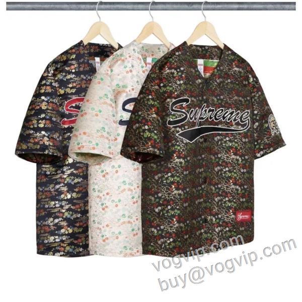 絶大な人気を誇る シュプリームブランド 偽物 通販 NXZ082 半袖Tシャツ 野球服 ジャカード野球ユニフォーム 2色可選 SUPREME SS26 KIMONO BASEBALL JERSEY
