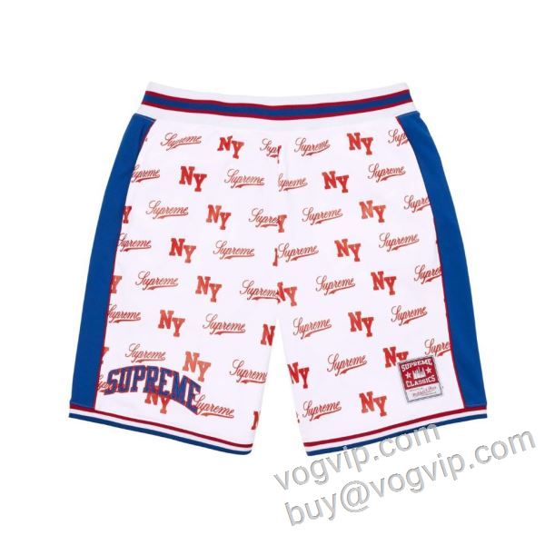 2026年モデル入荷 シュプリームブランドコピー SUPREME/Mitchell & Ness Monogram Basketball Short NZK017 海外限定ライン ショートパンツ スエットパンツ 2色可選