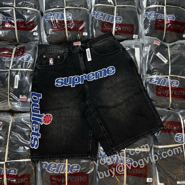 シュプリームブランド 偽物 通販 2026新作登場 ジーンズ ショートパンツ Supreme X Mitchell & Ness Bullets Baggy Denim Short