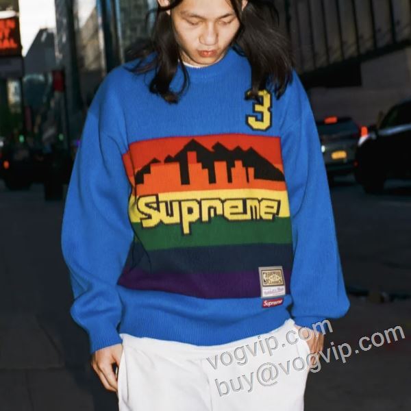 高品質 人気 SUPREME X M&N NBA BASKETBALL SWEATER NUGGETS 2026お得100%新品 WT039 シュプリームコピーブランド ニット セーター