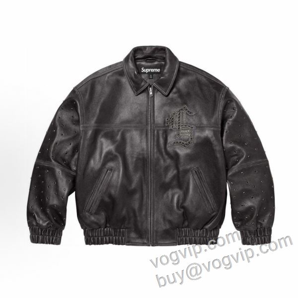 2026お得本物保証 シュプリームスーパーコピー 綺麗に決まるフォルム！ Supreme Gem Studded Leather Jacket WT041 革ジャケット ジャケット