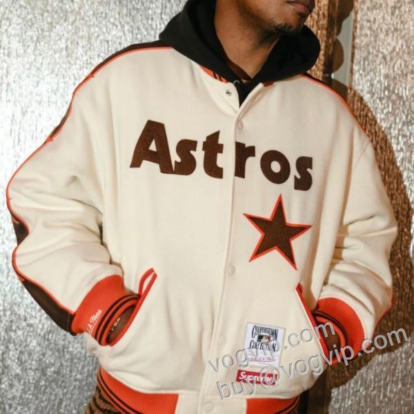 Supreme X Mitchell & Ness eams Varsity Jacket 2026高級品 通販 WT051 シュプリーム偽物ブランド ブルゾン ジャケット 野球ウェア 2色可選 今買い◎得