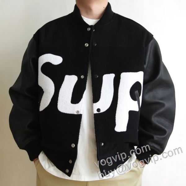 綺麗に決まるフォルム！ 野球ウェア ジャケット、上着 シュプリームスーパーコピー Supreme BIG LOGO CHENILLE VARSITY JACKET SUPWT071 2色可選