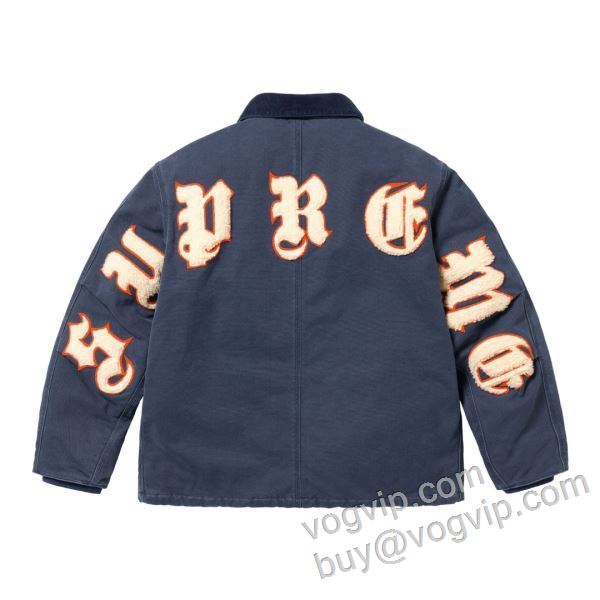 デニムジャケット 超激得品質保証 2色可選 シュプリーム Supreme Old English Canvas Work Jacket SUPWT093 vogブランド コピー 優良店