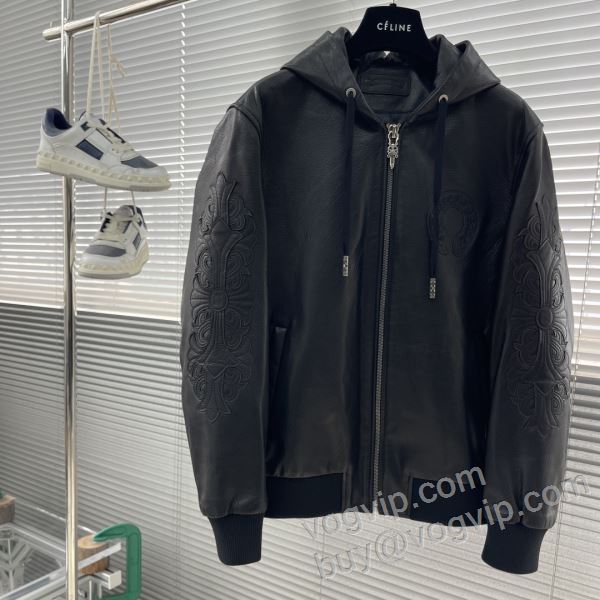 2026人気セール格安 クロムハーツ CHROME HEARTSブランドスーパーコピー 超レア WTCHR021 ブルゾン 革ジャケット