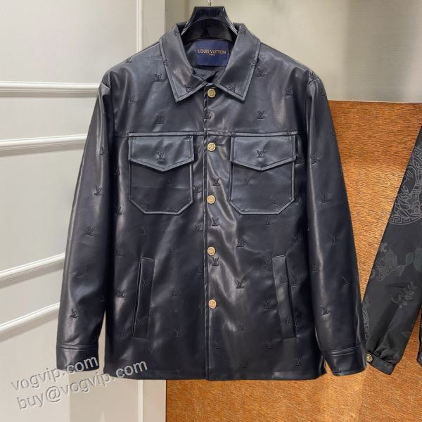 2026最新入荷 LV095 ブルゾン 革ジャケット ルイ ヴィトンスーパーコピー 激安