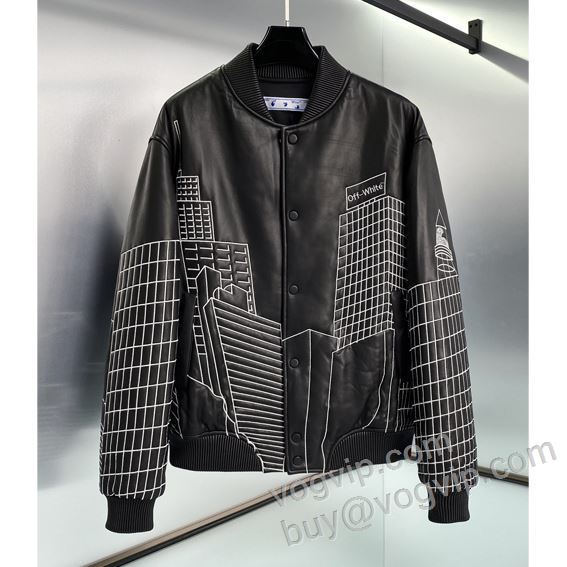 コーデ 知的なムードを演出 ブルゾン 革ジャケット オフホワイト コピー ブランド 2026最安値品質保証 WTOFF004
