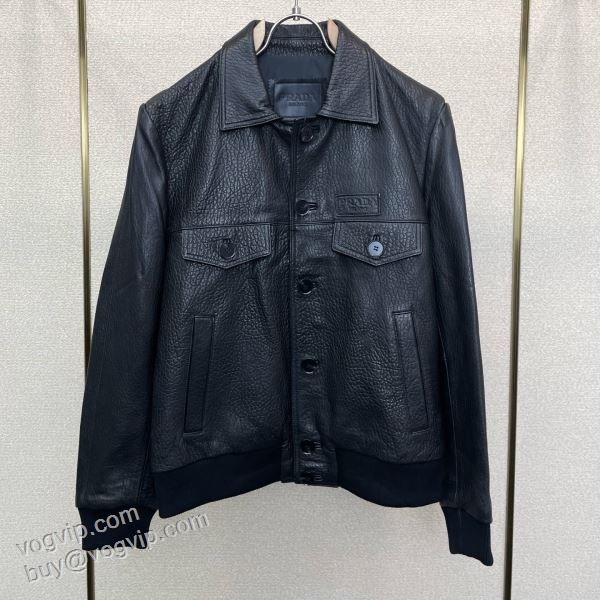プラダスーパーコピー 2026年モデル入荷 PR063 革ジャケット ブルゾン