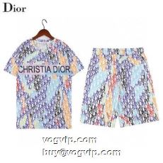 高級感ある 2022秋冬 DIOR偽物ブランド ディオール DIOR 半袖Tシャツ セットアップ上下