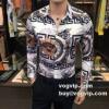 メンズ 長袖 シャツジャケット スタイリッシュな印象 メンズ ロング丈 ビジネスシャツ シャツジャケット クールビズ ヴェルサーチコピー ブランド VERSACE 長袖シャツ 2色可選