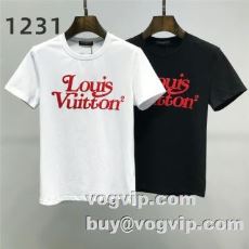 2023 欧米韓流 ルイ ヴィトン LOUIS VUITTON 半袖Tシャツ コピー 肌に馴染みやすい ブランド 2色可選
