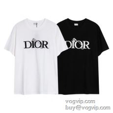 SALE!今季 ディオール DIORブランド 偽物 通販 半袖Tシャツ 優しく柔らかな肌触りのコットンで作られたグラフィックTシャツ 2色可選 2024年モデル入荷