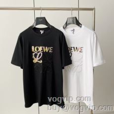 ロエベ LOEWE 偽物口コミ最高級スーパーコピー 2024夏季 半袖Tシャツ レディース 2色可選 機能性?耐久性抜群