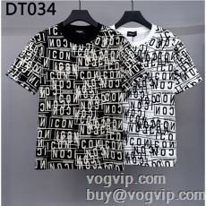 2024新款 ディースクエアード DSQUARED2 ブランドコピー代引き専門店 半袖Tシャツ 2色可選 tシャツ メンズ 半袖 ファション性の高い